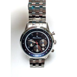 Charles Hutton Stainless Steel Navy Blue Watch